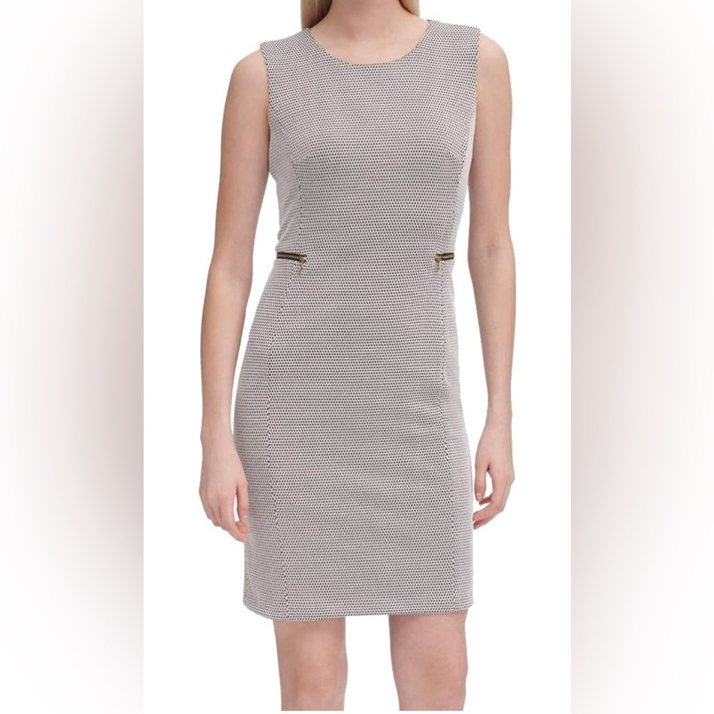 Calvin Klein Women's Knit Jacquard Sheath Dress w/ Zippers - Never worn with tag